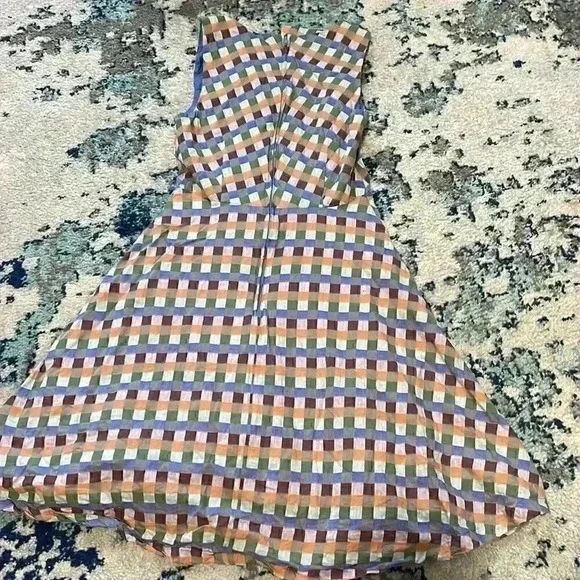 Modcloth, checkered retro fit and flare pocket sleeveless dress small - Picture 2 of 6